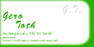 gero toth business card